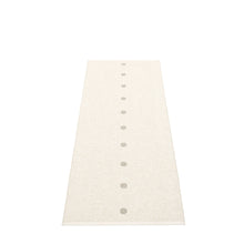 Load image into Gallery viewer, white rug with grey small dots on a white floor
