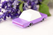Load image into Gallery viewer, Purple and white car by candylab with lavendar flowers in the background on a white surface
