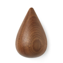 Load image into Gallery viewer, Teardrop shaped hook made of walnut.
