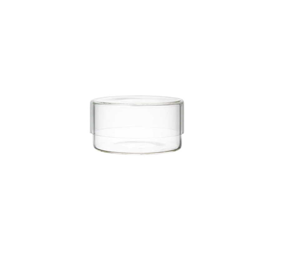 small kinto glass case with a white background