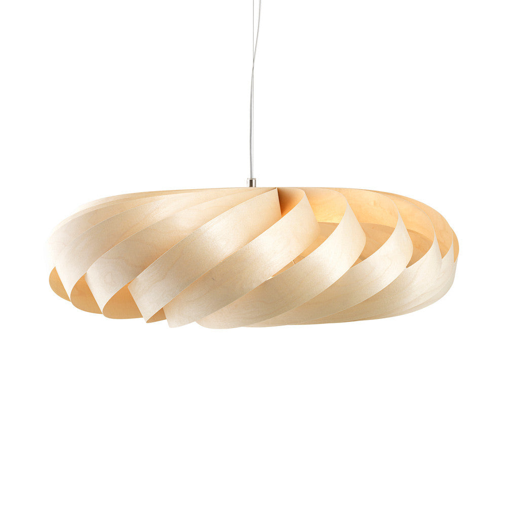 natural wooden small pendant on a white wall