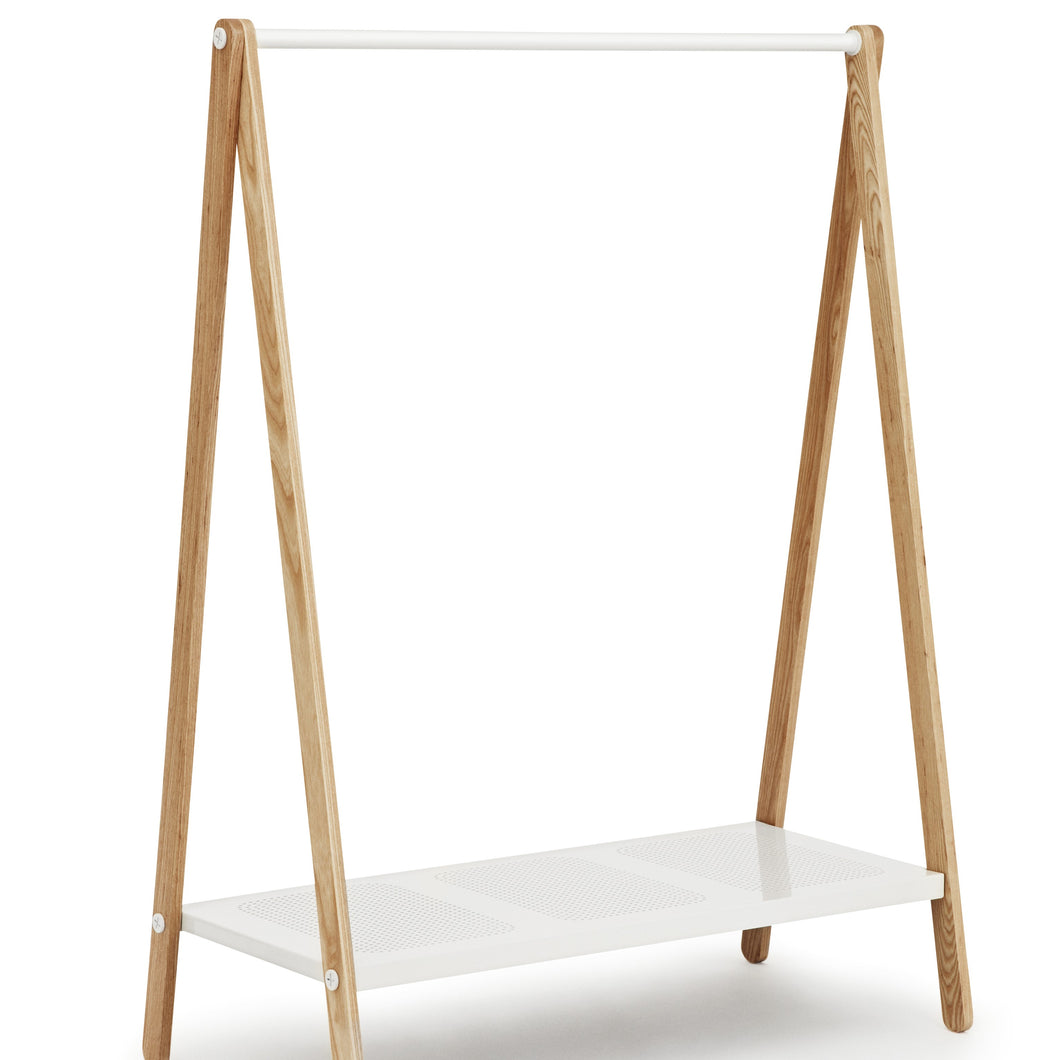 clothes rack on a white background