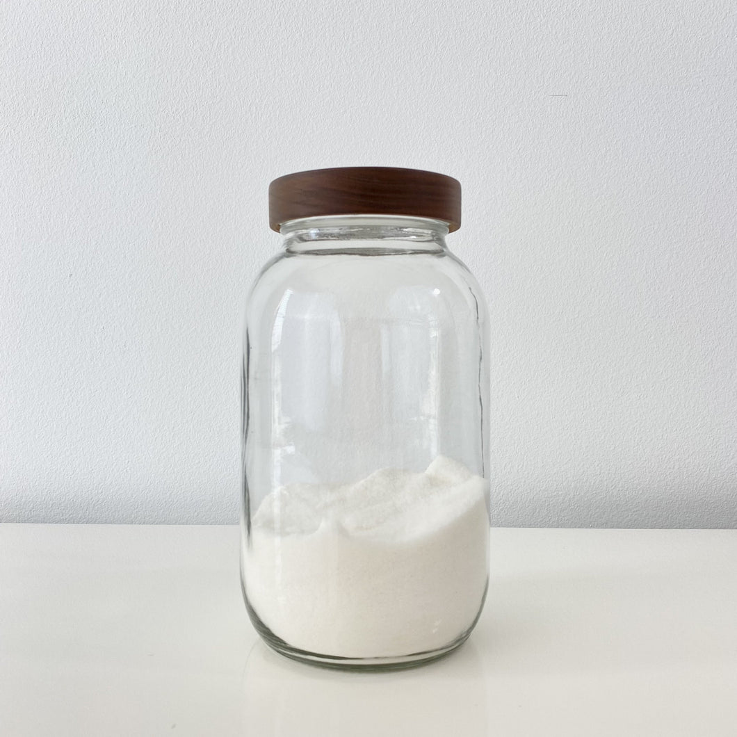 1/2 gallon jar on a white table