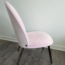 Load image into Gallery viewer, side view of the pink chair on a cement floor

